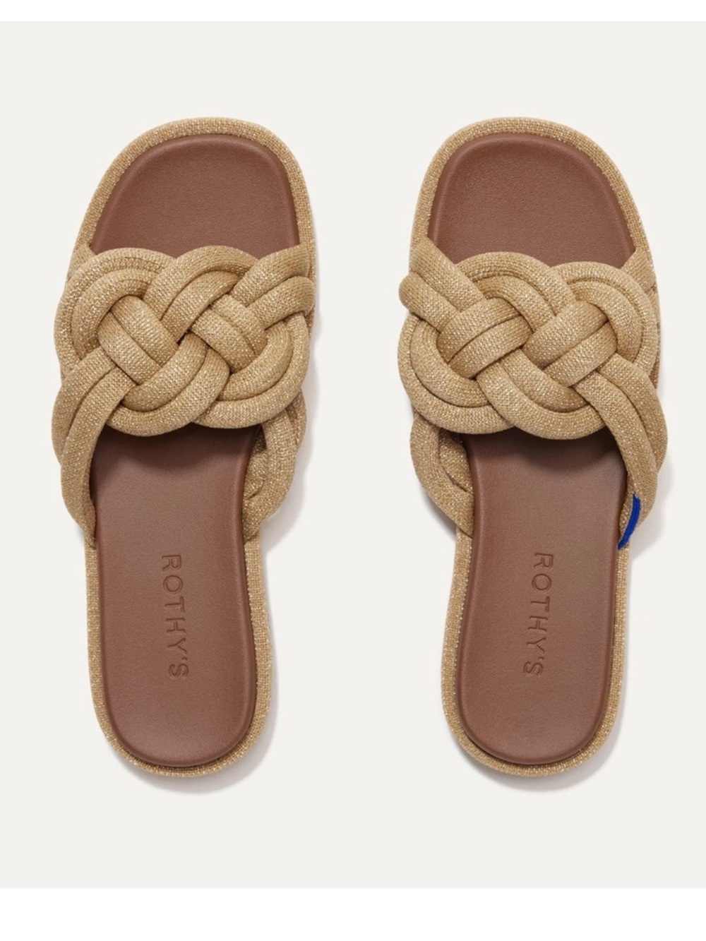 NEW ROTHY’S The Summer Sandal In Golden Sun Size 7 Slip on Slides